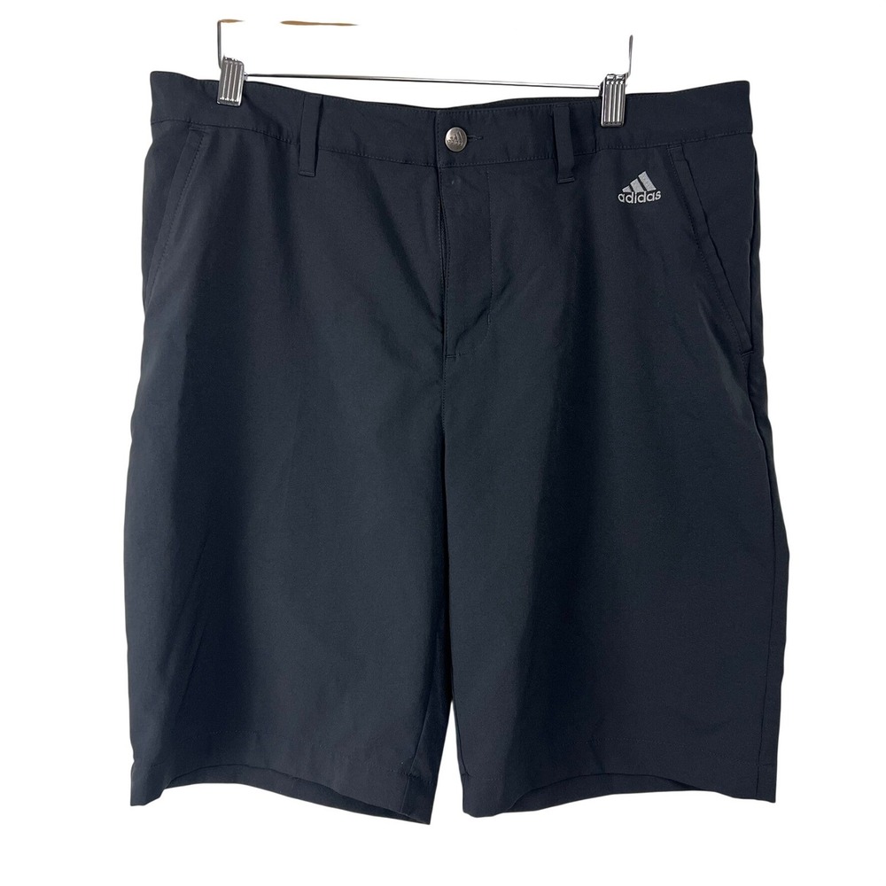 Adidas Ultimate 365 Mens Black Golf Shorts 34 Flat Front Moisture Wicking